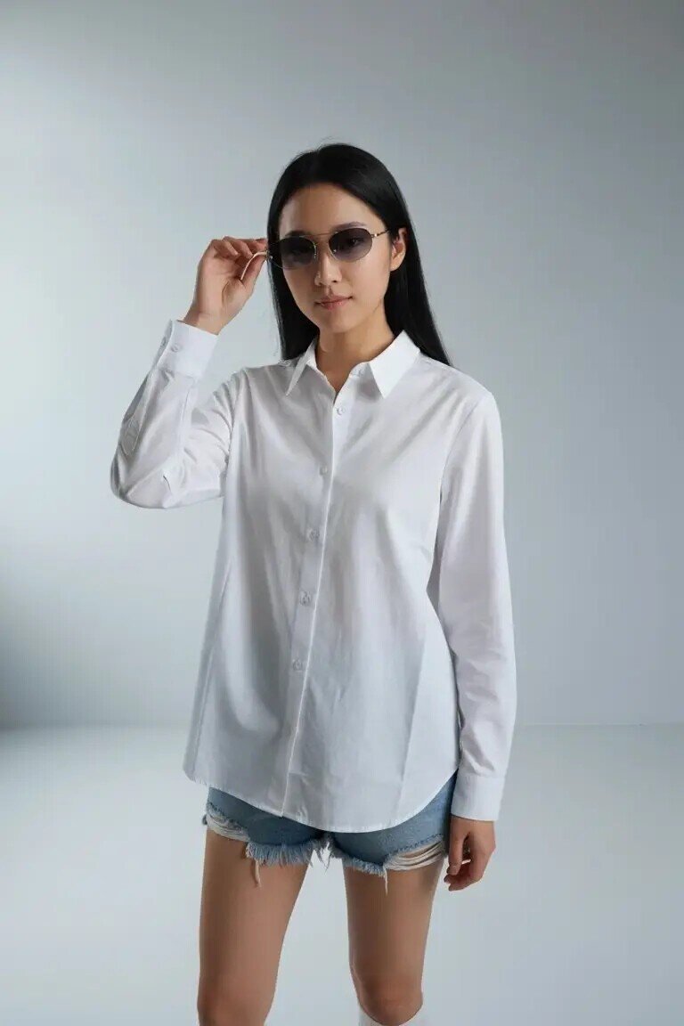 10702 Düz Gömlek Beyaz