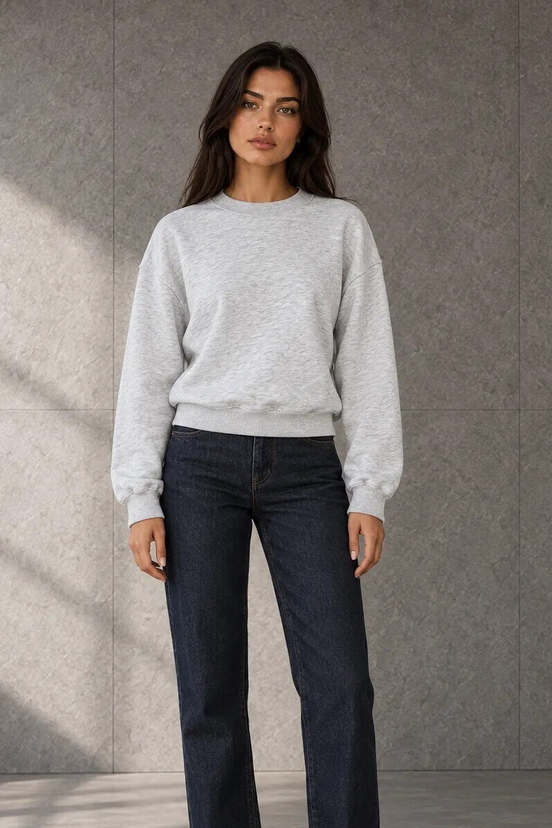 21614 Bisiklet Yaka Sweat Karmelanj