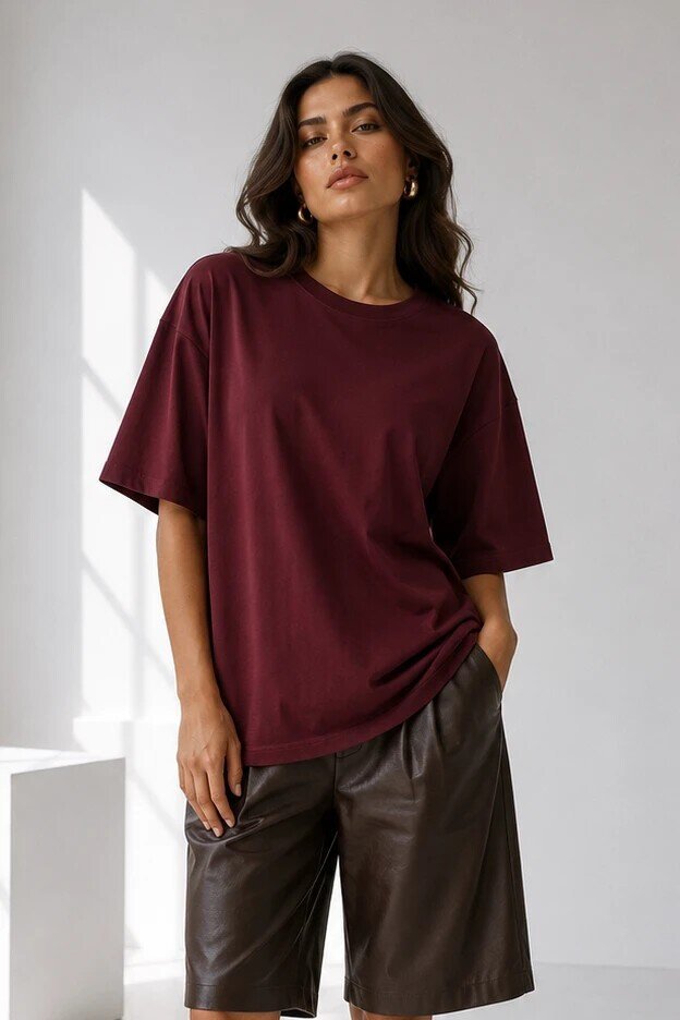 2353 Basic Tshirt Mürdüm