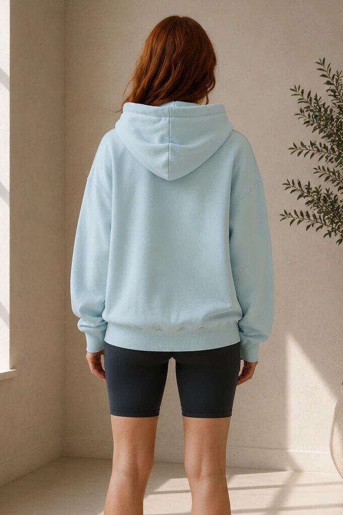 2501 Fermuarlı Kapüşonlu Sweatshirt Bebe Mavi