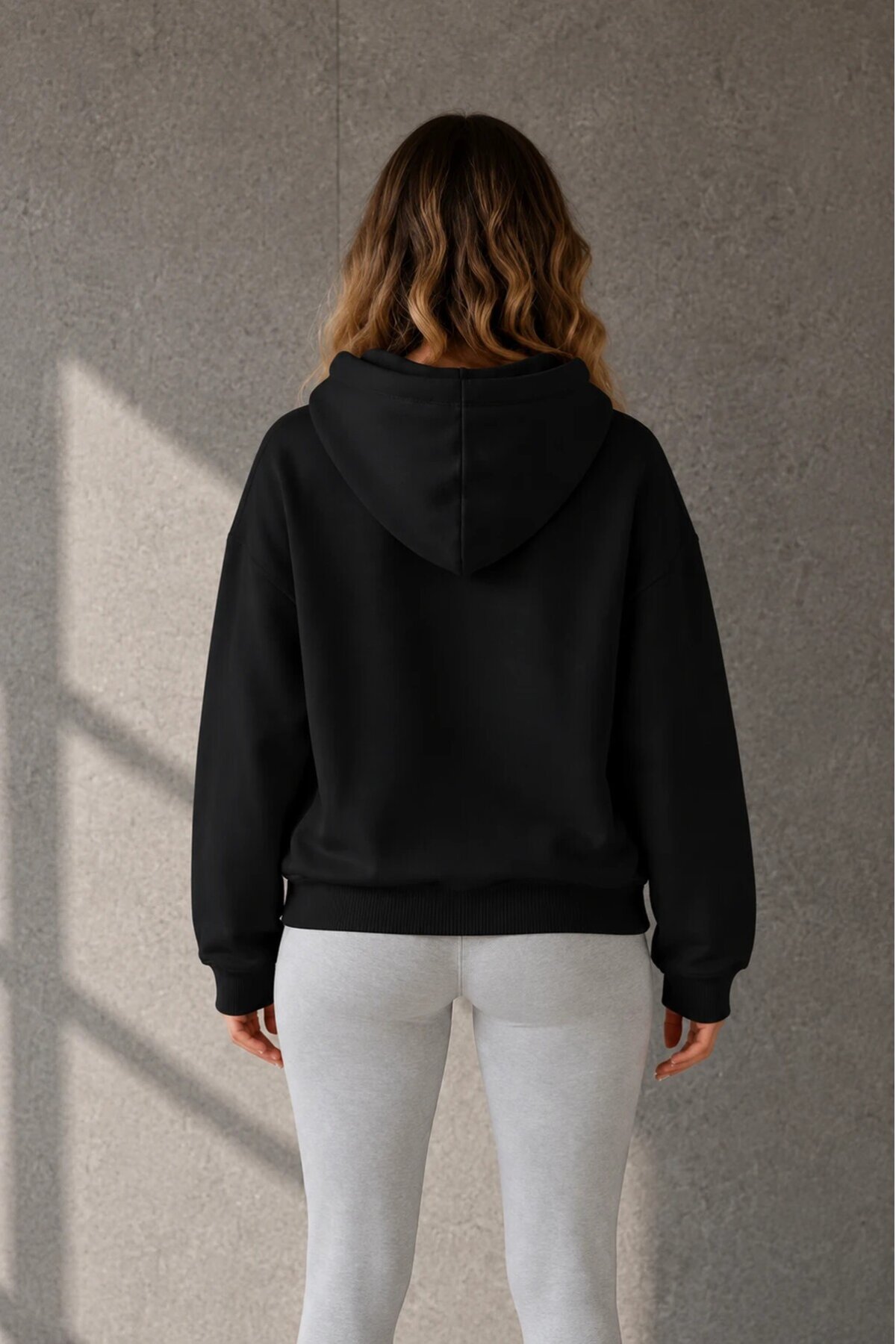 2501 Fermuarlı Kapüşonlu Sweatshirt Siyah