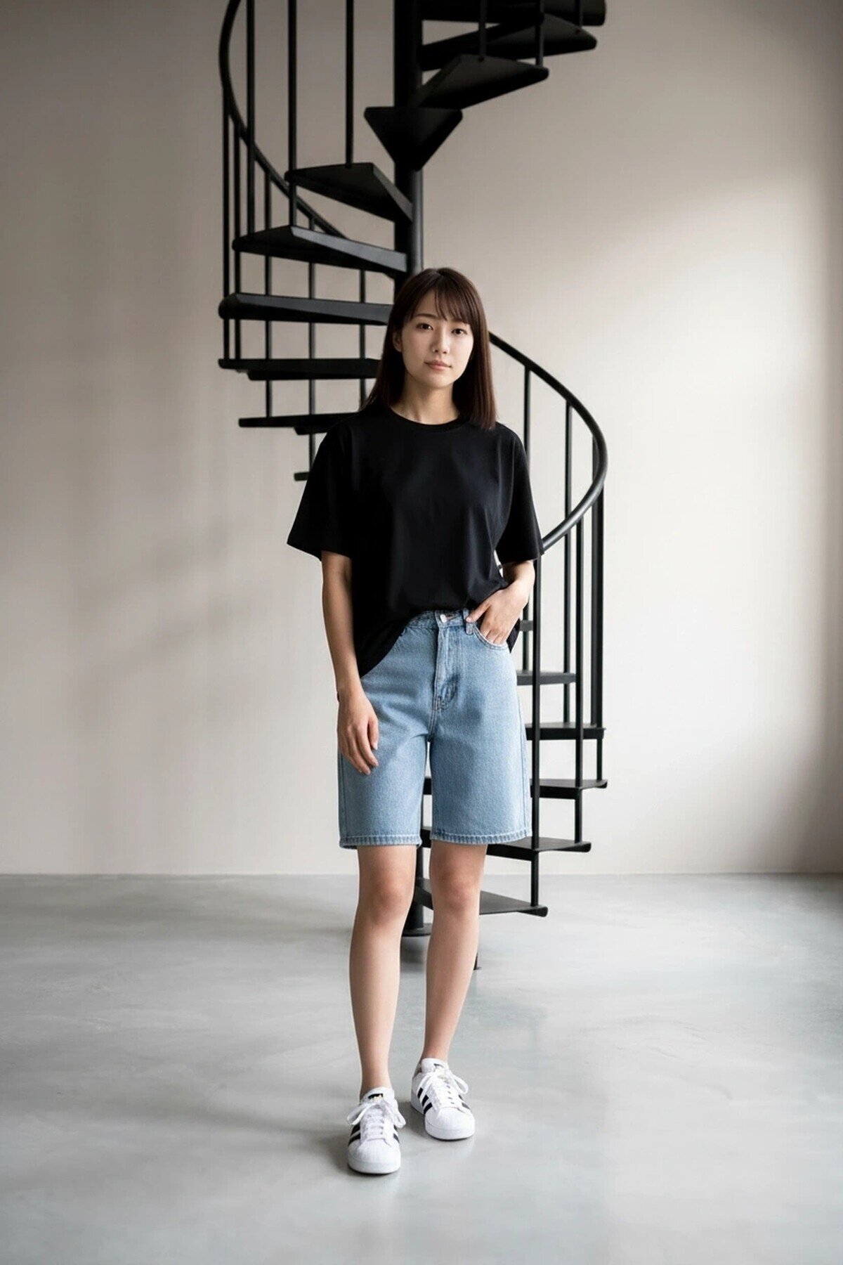 25952 Bisiklet Yaka Modal Tshirt Siyah