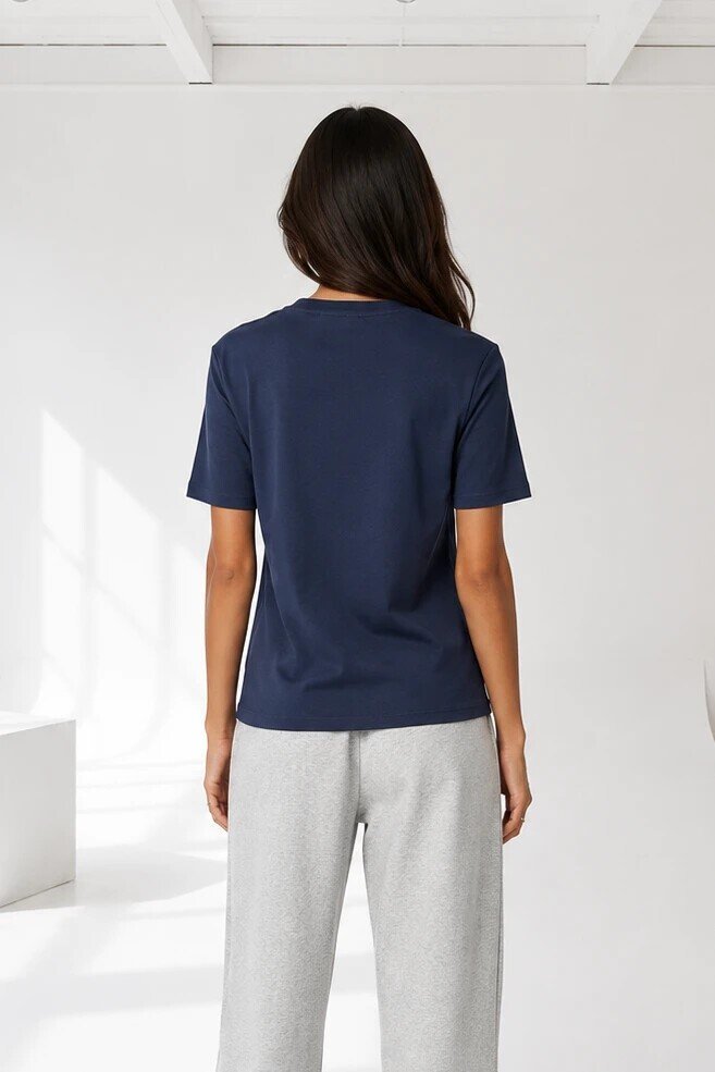 26650 Bisiklet Yaka Oversize Tshirt Lacivert