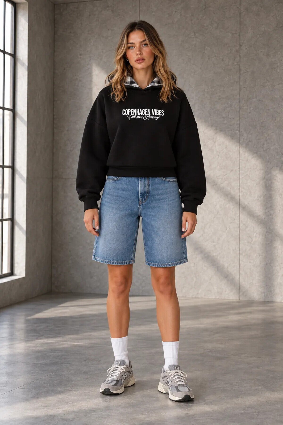 3364 Yazı Baskılı Sweat Siyah