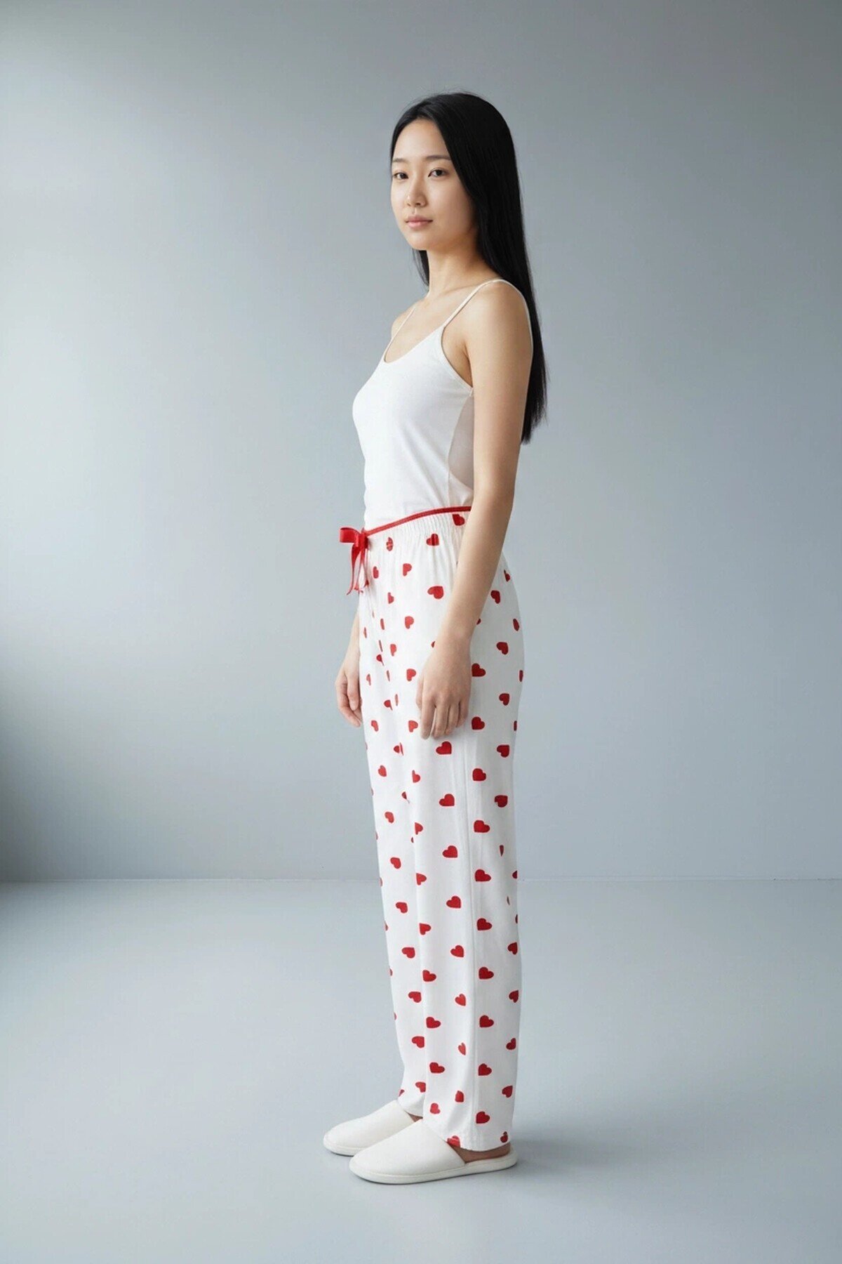 4522 Desenli Pijama Altı Beyaz