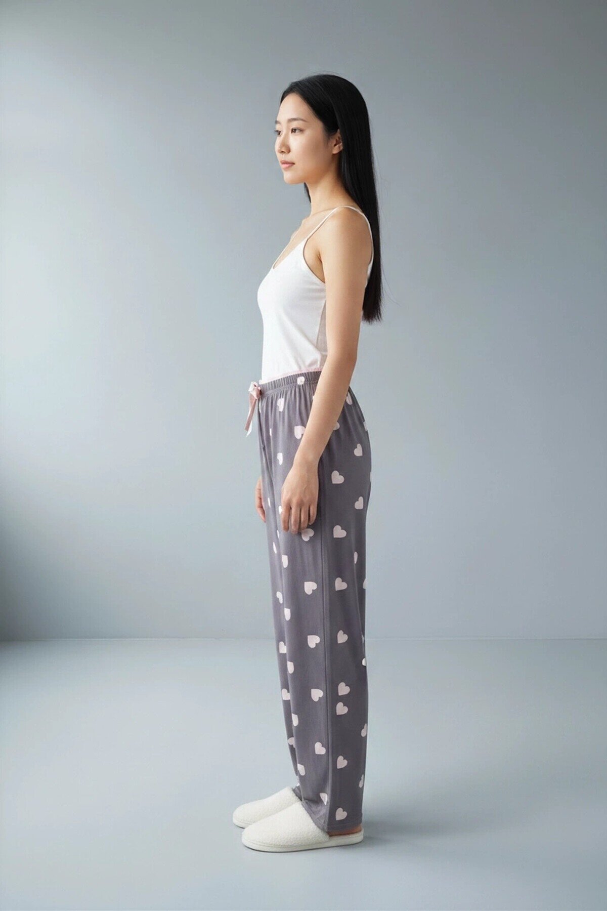 4522 Desenli Pijama Altı Gri