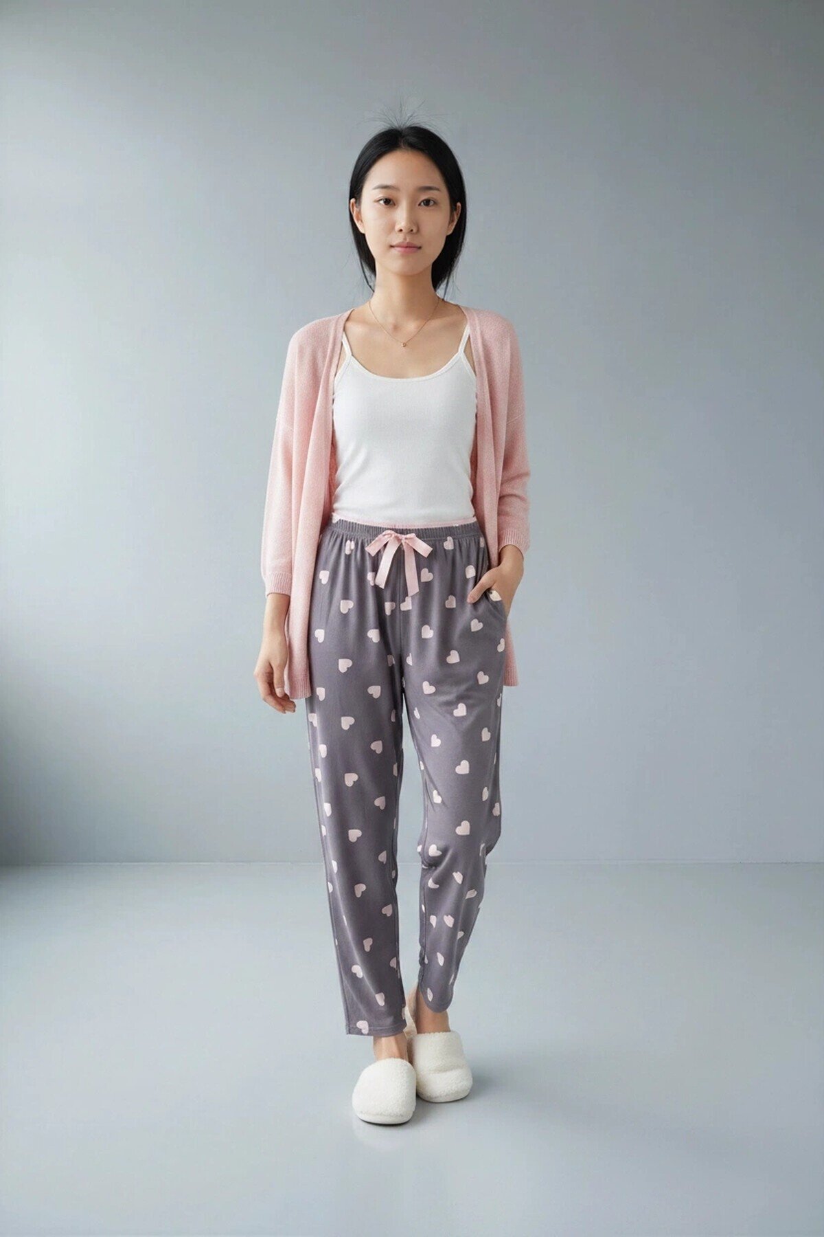 4522 Desenli Pijama Altı Gri