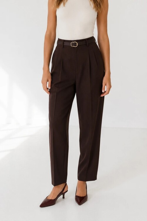 1030 Kemerli Pantolon Kahve