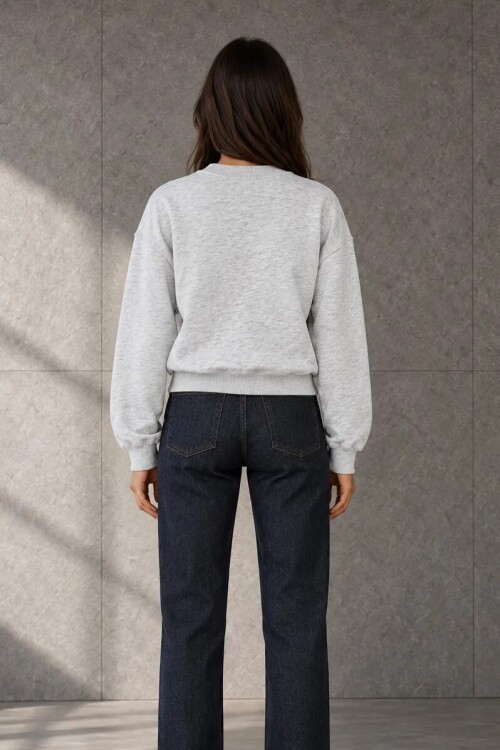 21614 Bisiklet Yaka Sweat Karmelanj
