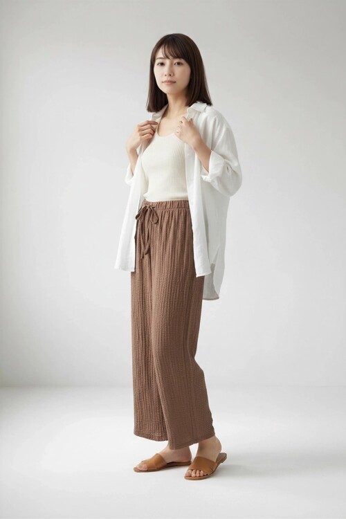 2234 Beli Lastikli Pantolon Kahve