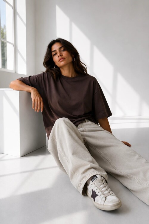 2353 Basic Tshirt Kahve