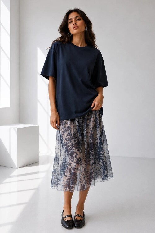 2353 Basic Tshirt Lacivert