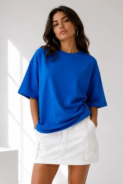 2353 Basic Tshirt Mavi