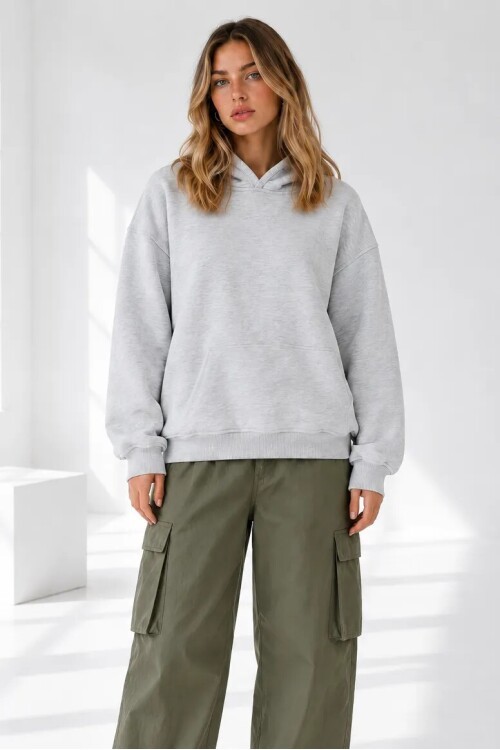 25122 Beli Lastikli Kapüşonlu Sweat Karmelanj