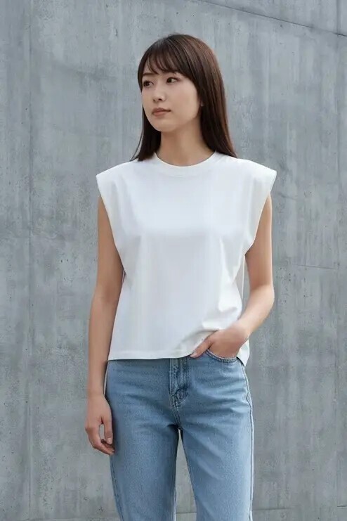 26727 Bisiklet Yaka Yarasa Kol Tshirt Ekru