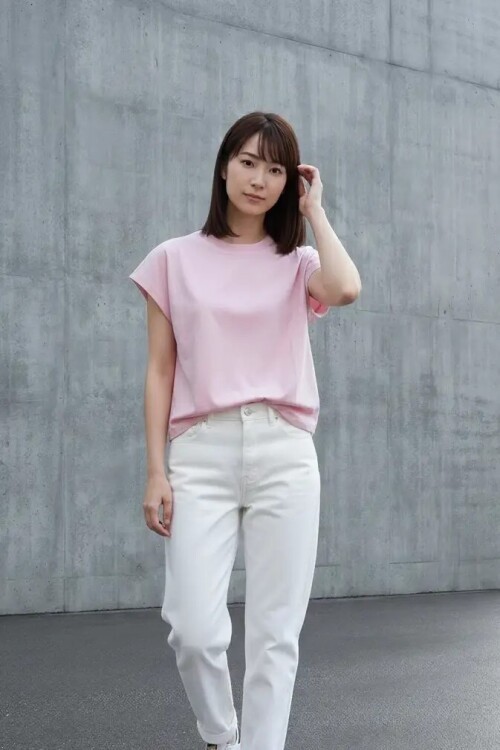 26727 Bisiklet Yaka Yarasa Kol Tshirt Pembe