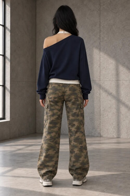 4829 Kaşkorse Çıkmalı Sweat Lacivert