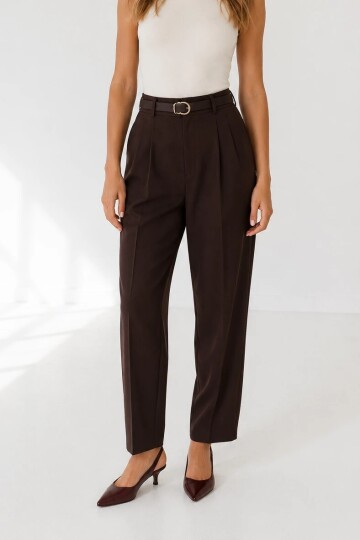 1030 Kemerli Pantolon Kahve