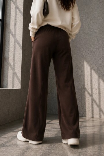 2061 Çımalı Palazzo Eşofman Altı Kahve