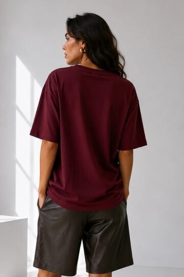 2353 Basic Tshirt Mürdüm