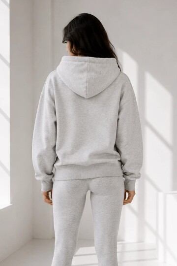 2501 Fermuarlı Kapüşonlu Sweatshirt Karmelanj