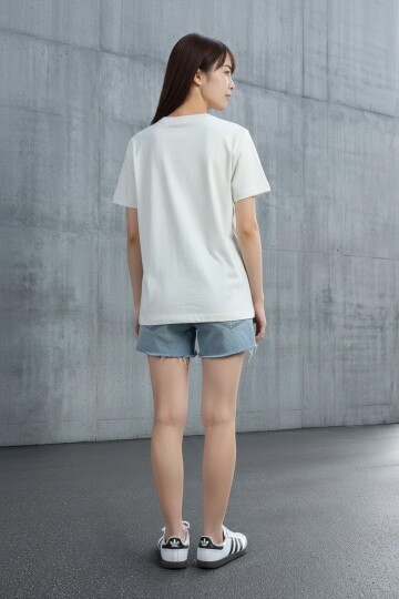 25503 Bisiklet Yaka Tshirt Beyaz