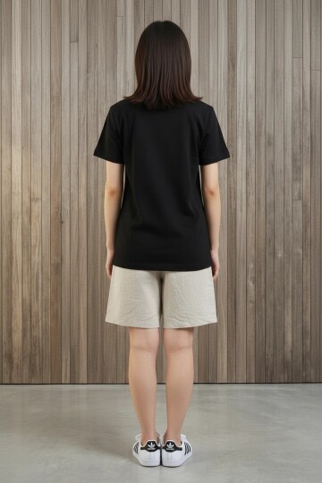 25503 Bisiklet Yaka Tshirt Siyah