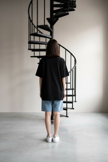 25952 Bisiklet Yaka Modal Tshirt Siyah