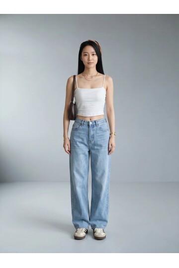 5053 Askılı Pedli Crop Ekru