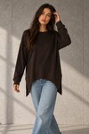 0005 Bisiklet Yaka Yırtmaçlı Sweat Kahve