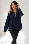0070 Yarım Fermuarlı Sweat Lacivert