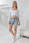 21650 Kare Yaka Crop Beyaz