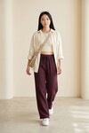2234 Beli Lastikli Pantolon Bordo