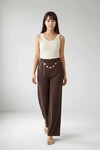 26530 Zincir Kemerli Pantolon Kahve
