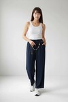 26530 Zincir Kemerli Pantolon Lacivert