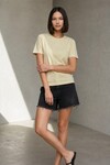 26650 Bisiklet Yaka Oversize Tshirt Sarı