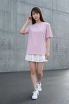 26650 Bisiklet Yaka Oversize Tshirt Seker Pembesi