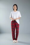 4517 Ekose Desen Pijama Altı Kırmızı