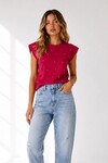 5106 Taş Detaylı Tshirt Bordo